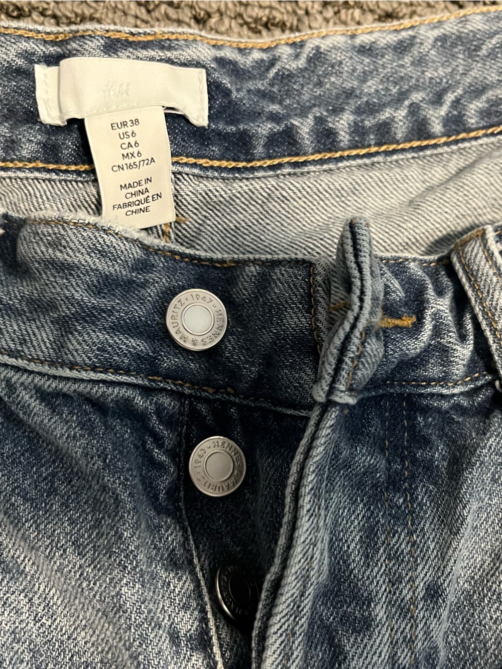 H&M Women's Wide Leg Jeans in Medium Blue Wash